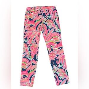 Lilly Pulitzer 12816 Kelly Textured Skinny Ankle Pant Women Size 2 Brigh…